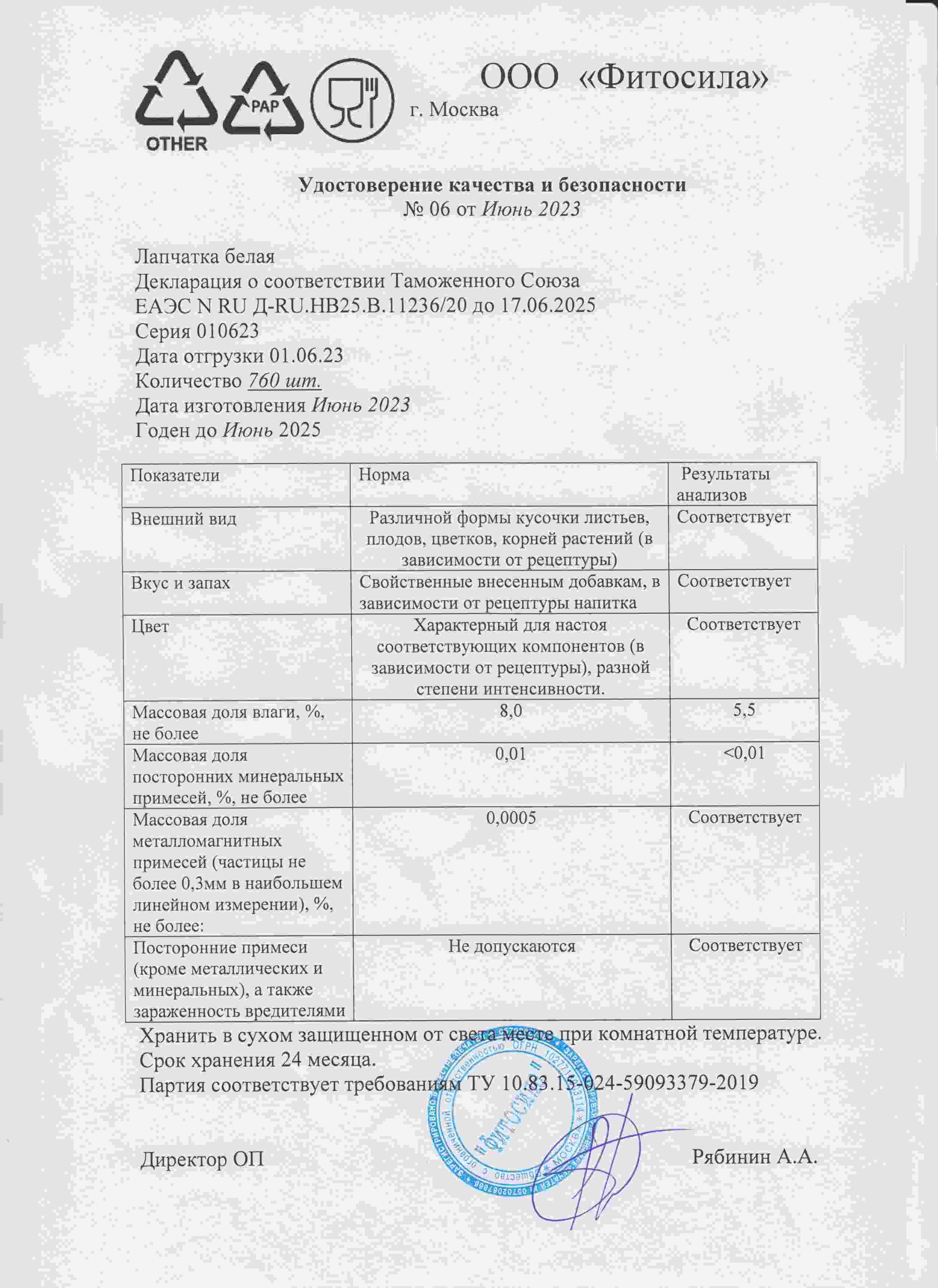 Паспорт №010623